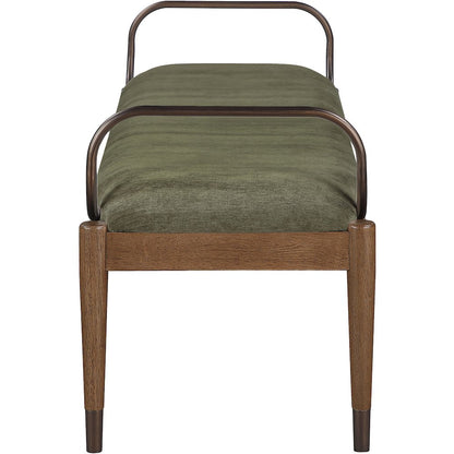 Cambria Green Performance Fabric Upholstered Bench