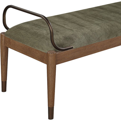 Cambria Green Performance Fabric Upholstered Bench