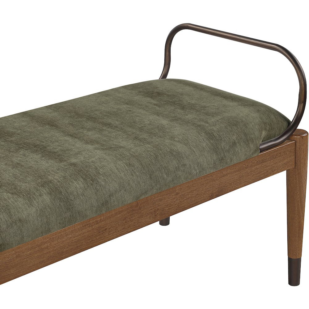Cambria Green Performance Fabric Upholstered Bench