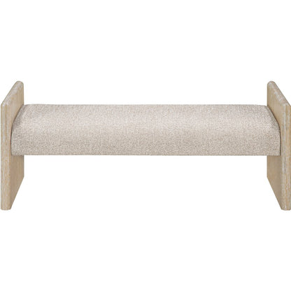 Hickory Beige Fabric Upholstered Bench