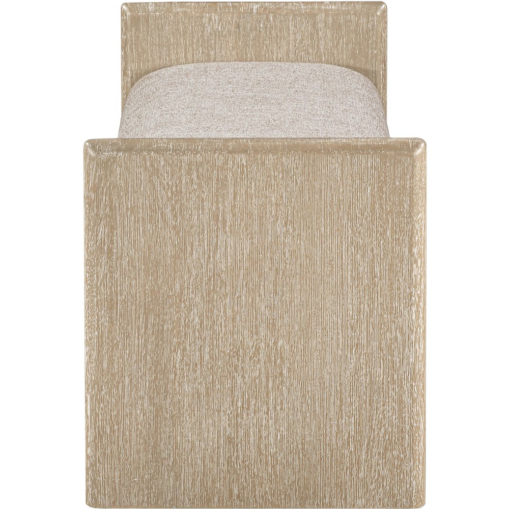 Hickory Beige Fabric Upholstered Bench