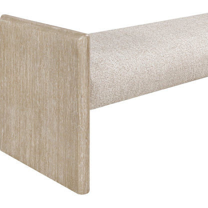 Hickory Beige Fabric Upholstered Bench