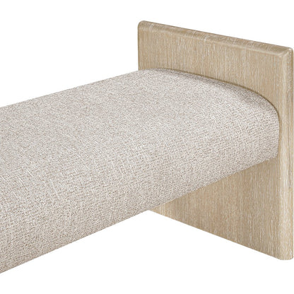 Hickory Beige Fabric Upholstered Bench
