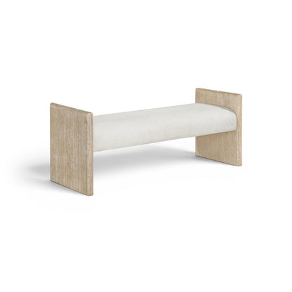 Hickory Cream Fabric Upholstered Bench