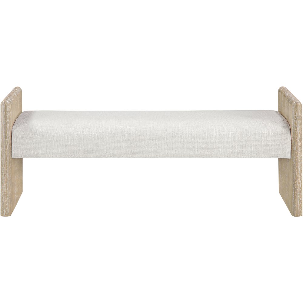 Hickory Cream Fabric Upholstered Bench