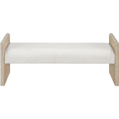 Hickory Cream Fabric Upholstered Bench