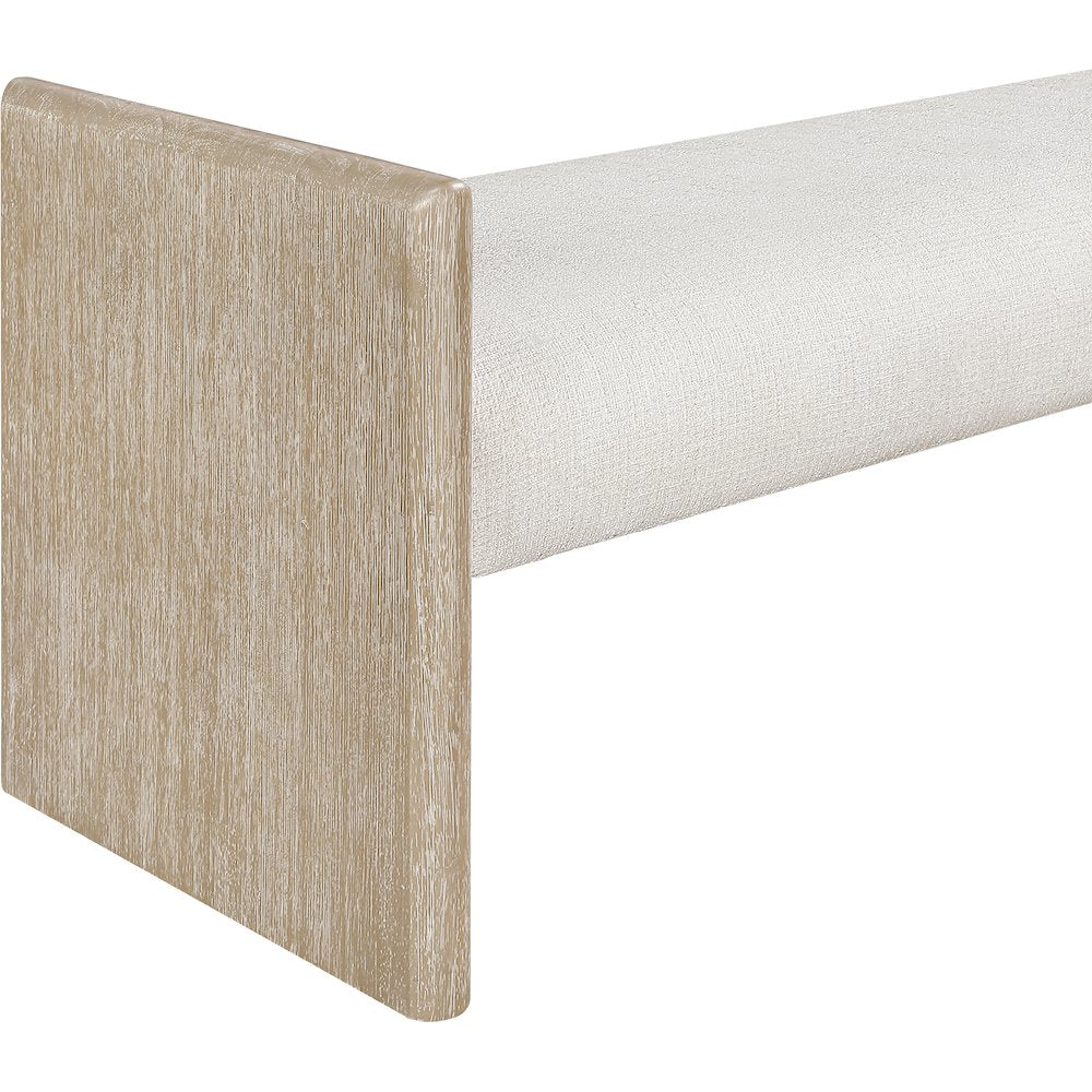 Hickory Cream Fabric Upholstered Bench
