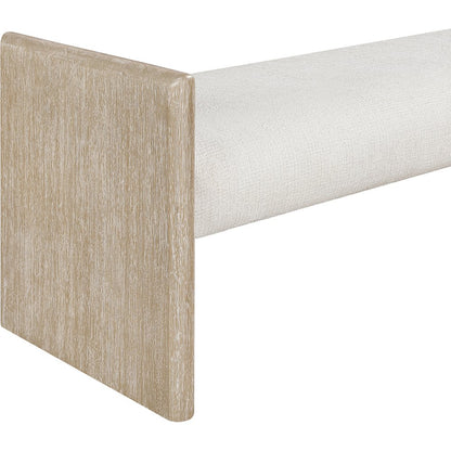 Hickory Cream Fabric Upholstered Bench