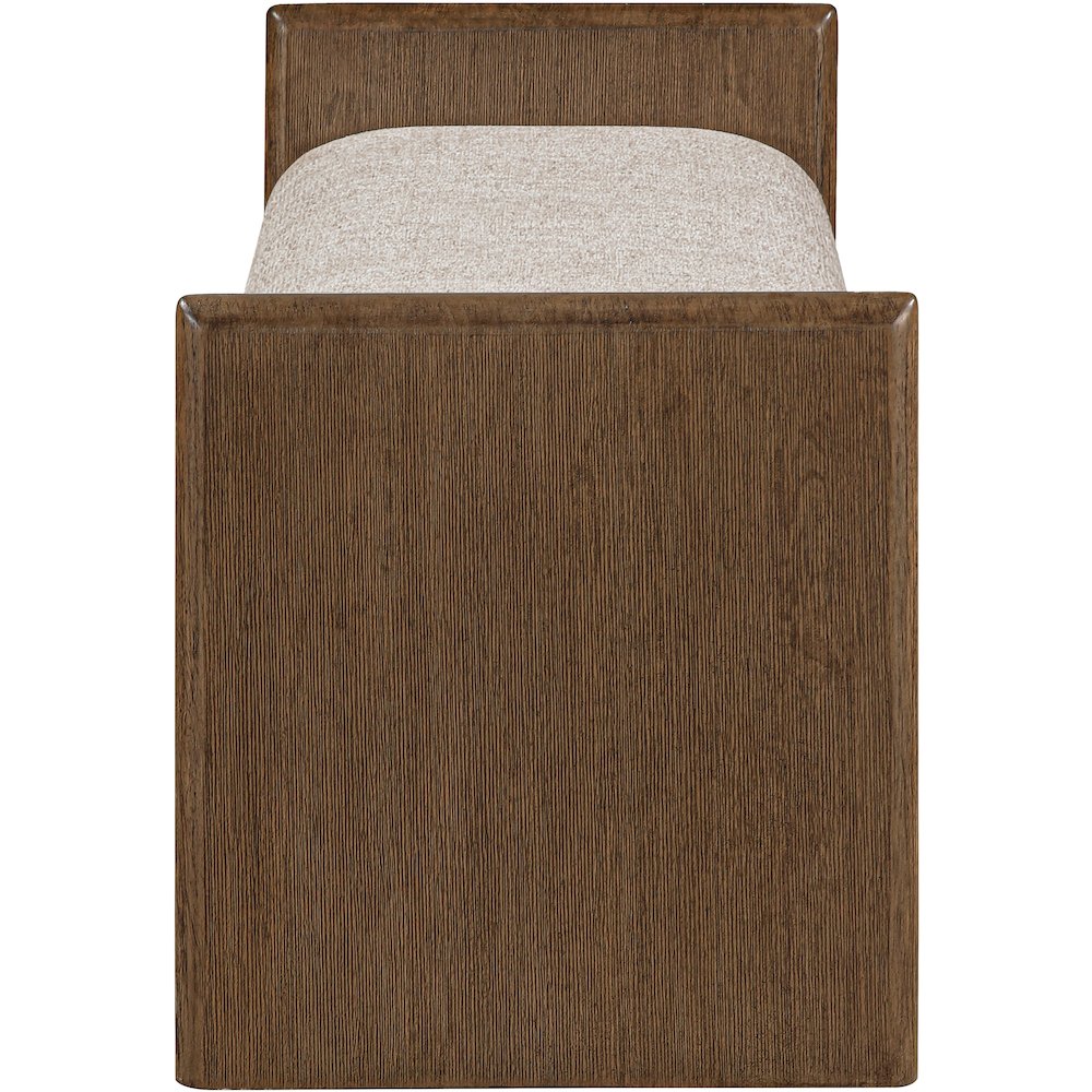 Hickory Beige Fabric Upholstered Bench