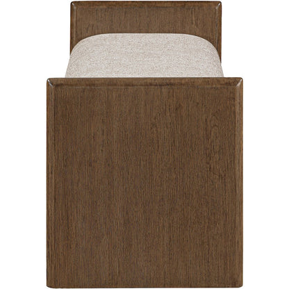 Hickory Beige Fabric Upholstered Bench