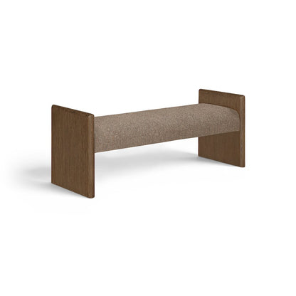 Hickory Brown Fabric Upholstered Bench