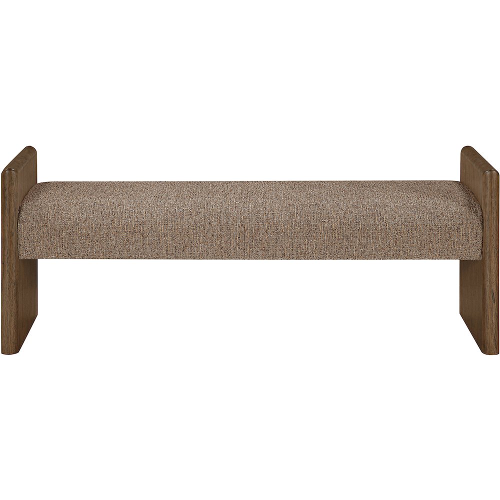 Hickory Brown Fabric Upholstered Bench
