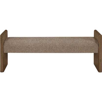 Hickory Brown Fabric Upholstered Bench