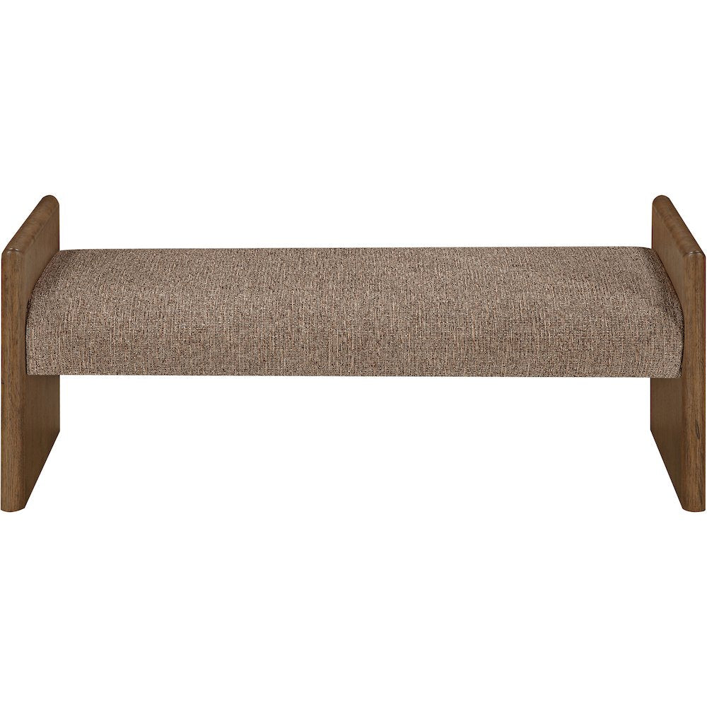 Hickory Brown Fabric Upholstered Bench