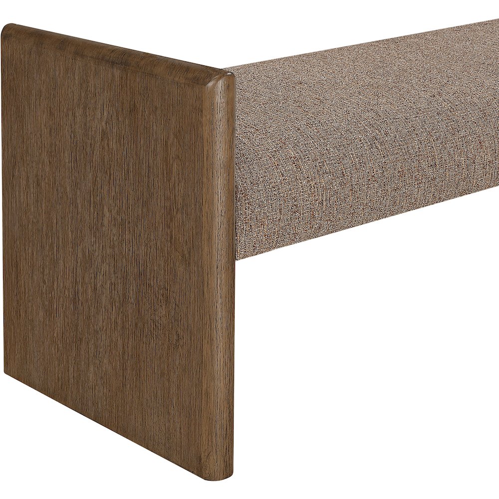 Hickory Brown Fabric Upholstered Bench