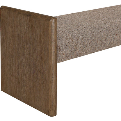 Hickory Brown Fabric Upholstered Bench