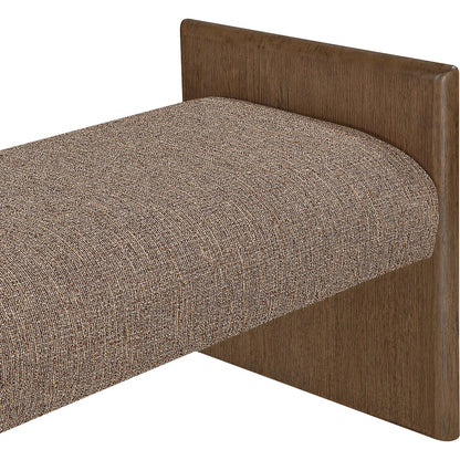 Hickory Brown Fabric Upholstered Bench