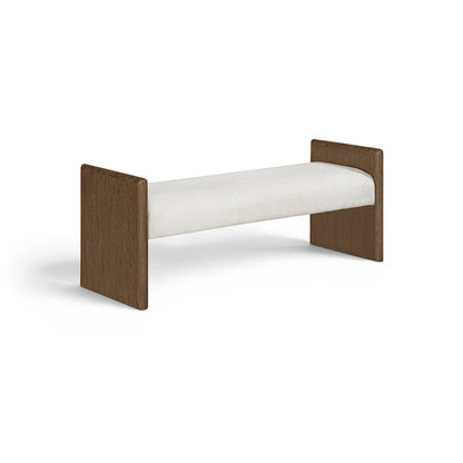 Hickory Cream Fabric Upholstered Bench