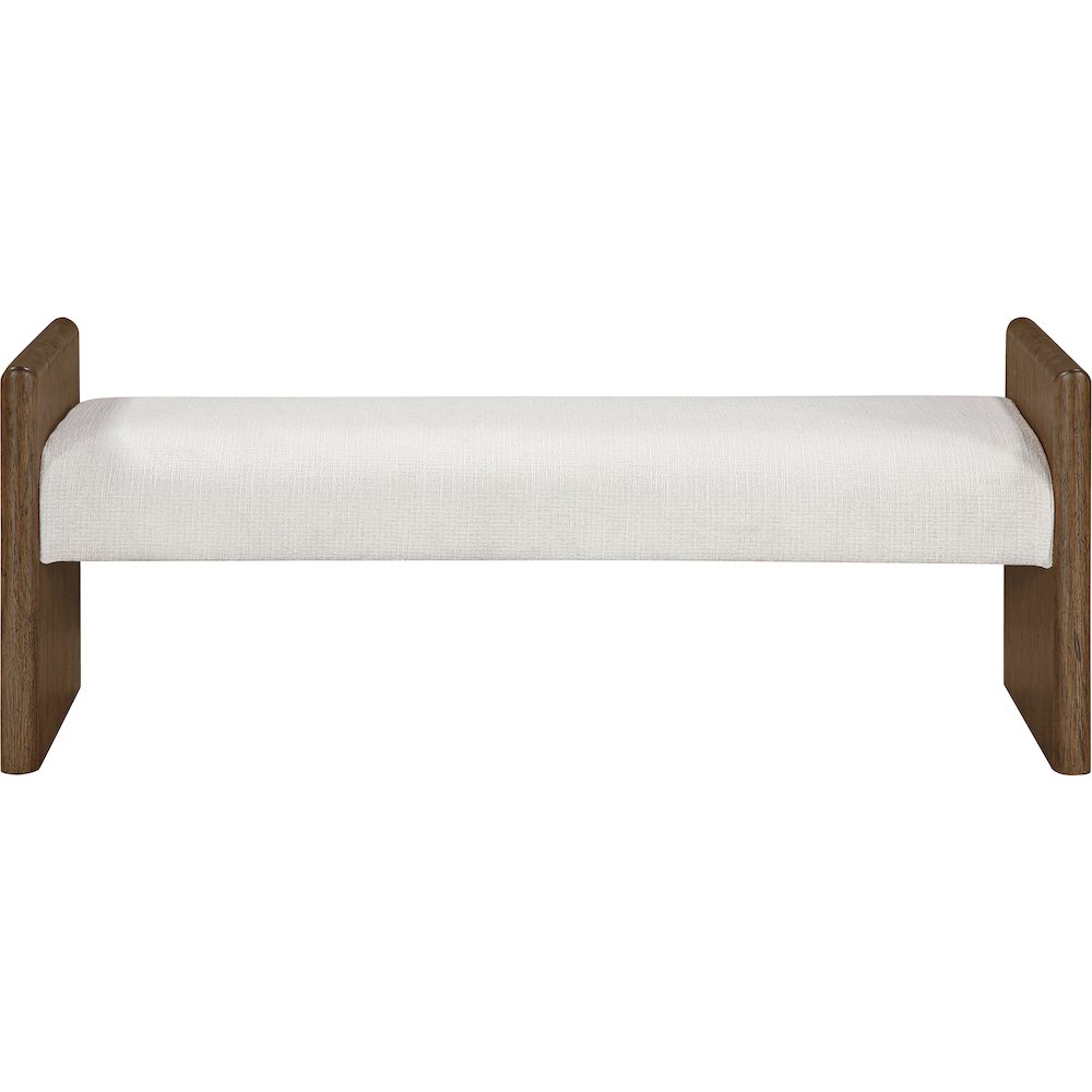 Hickory Cream Fabric Upholstered Bench