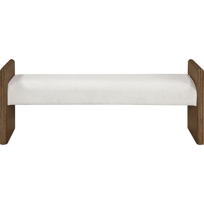 Hickory Cream Fabric Upholstered Bench