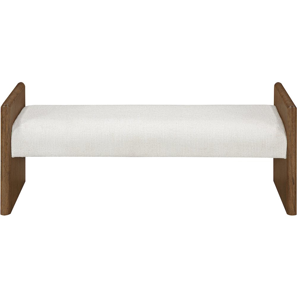 Hickory Cream Fabric Upholstered Bench