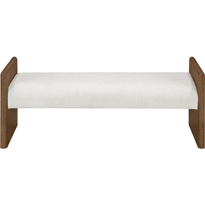 Hickory Cream Fabric Upholstered Bench