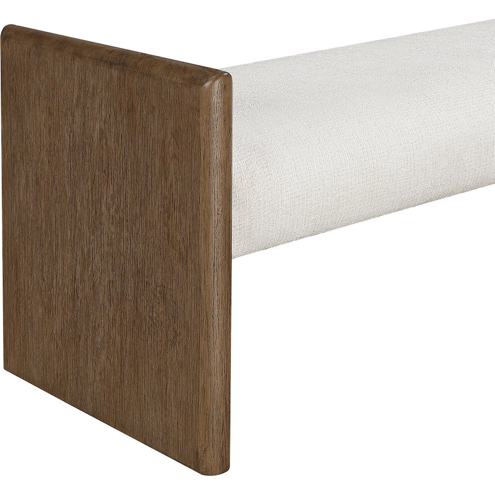 Hickory Cream Fabric Upholstered Bench