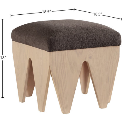 Altair Brown Velour Fur Fabric Bench