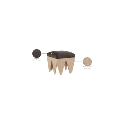 Altair Brown Velour Fur Fabric Bench