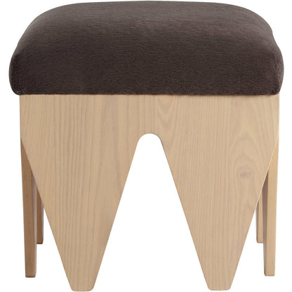 Altair Brown Velour Fur Fabric Bench
