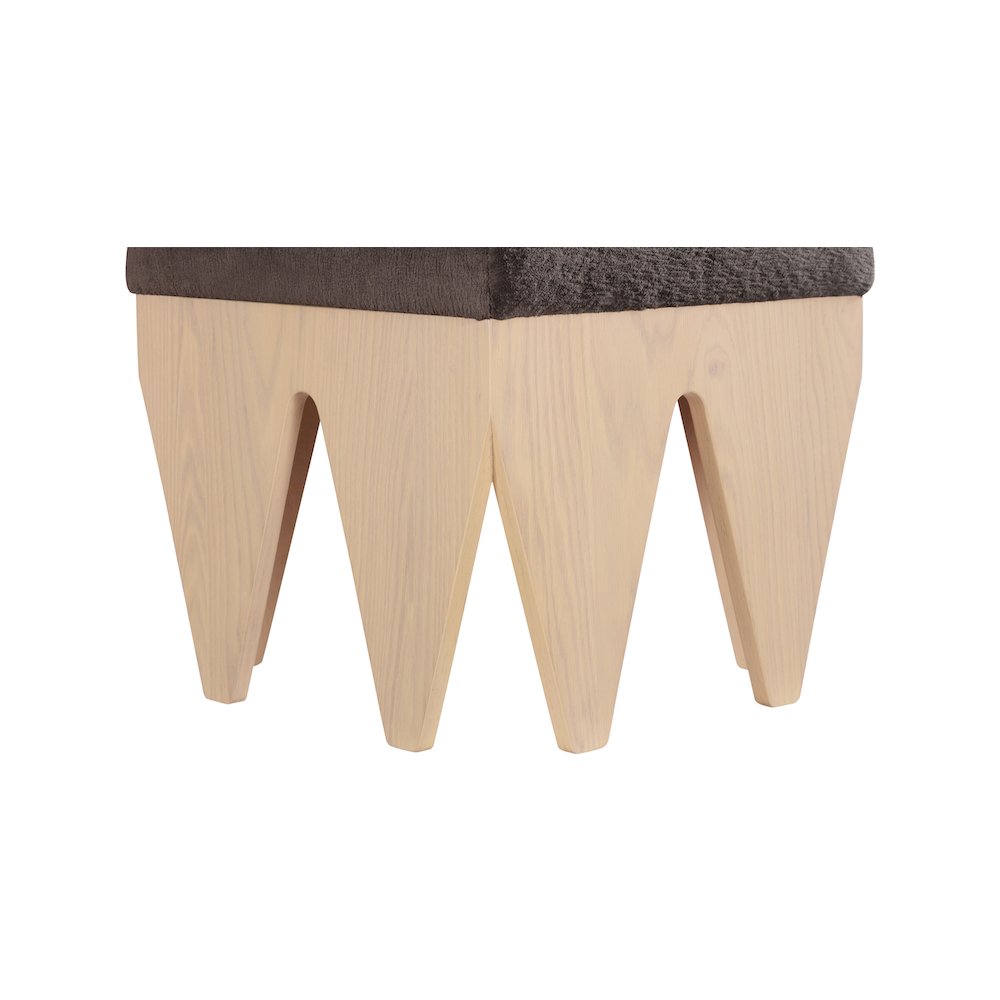 Altair Brown Velour Fur Fabric Bench