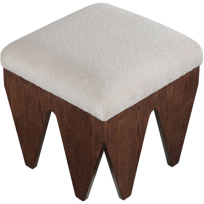 Altair Beige Velour Fur Fabric Bench