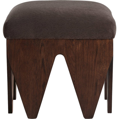 Altair Brown Velour Fur Fabric Bench