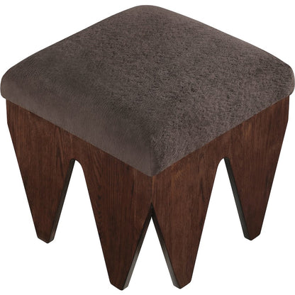 Altair Brown Velour Fur Fabric Bench