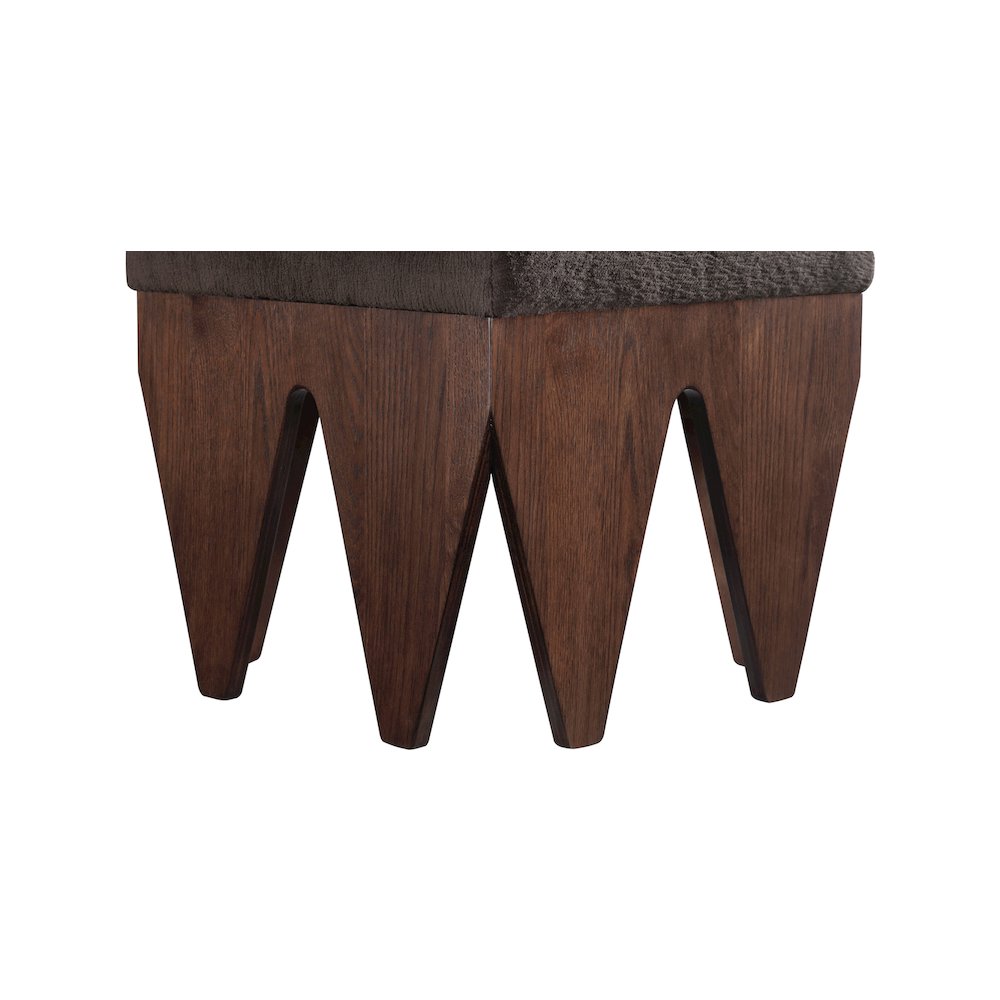 Altair Brown Velour Fur Fabric Bench