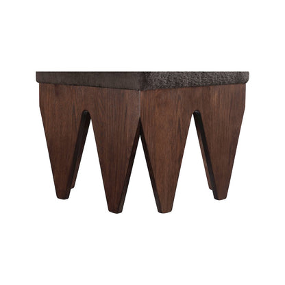 Altair Brown Velour Fur Fabric Bench