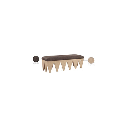 Altair Brown Velour Fur Fabric Bench
