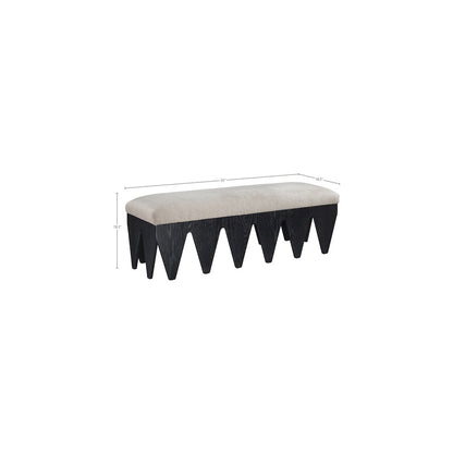Altair Beige Velour Fur Fabric Bench