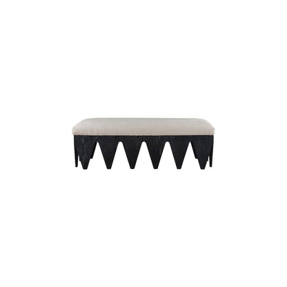 Altair Beige Velour Fur Fabric Bench