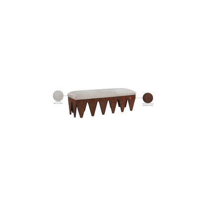 Altair Beige Velour Fur Fabric Bench