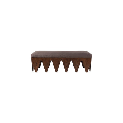 Altair Brown Velour Fur Fabric Bench