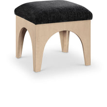 Lawson Black Chenille Fabric Upholstered Ottoman