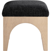 Lawson Black Chenille Fabric Upholstered Ottoman
