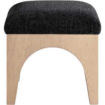 Lawson Black Chenille Fabric Upholstered Ottoman