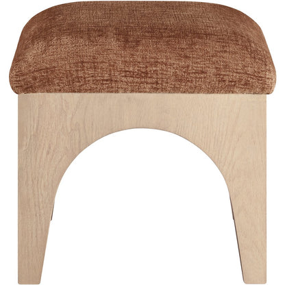 Lawson Cognac Chenille Fabric Upholstered Ottoman