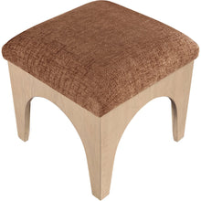 Lawson Cognac Chenille Fabric Upholstered Ottoman