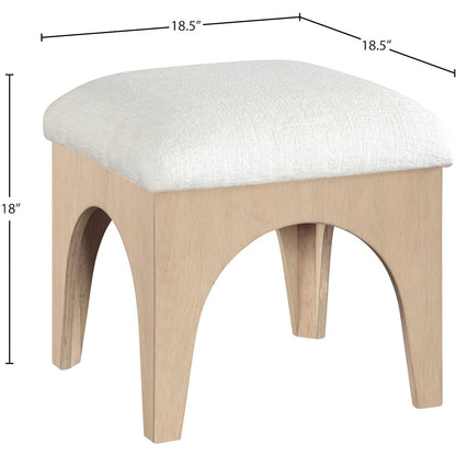 Lawson Cream Chenille Fabric Upholstered Ottoman