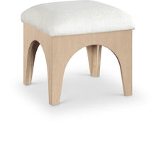Lawson Cream Chenille Fabric Upholstered Ottoman