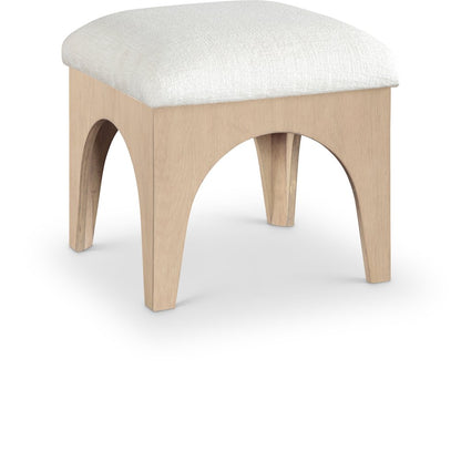 Lawson Cream Chenille Fabric Upholstered Ottoman