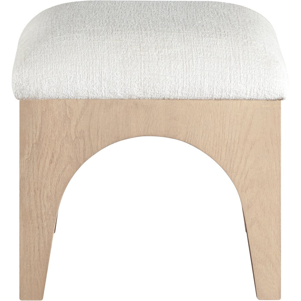 Lawson Cream Chenille Fabric Upholstered Ottoman